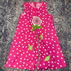 pink polka dot flower dress